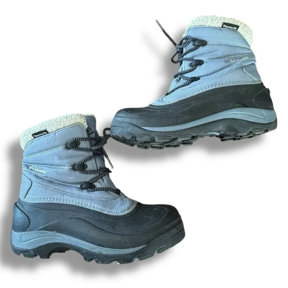 Columbia Canadian Trinity Thermolite Winter Snow Boots Blue Lace Up Women’s Sz 8